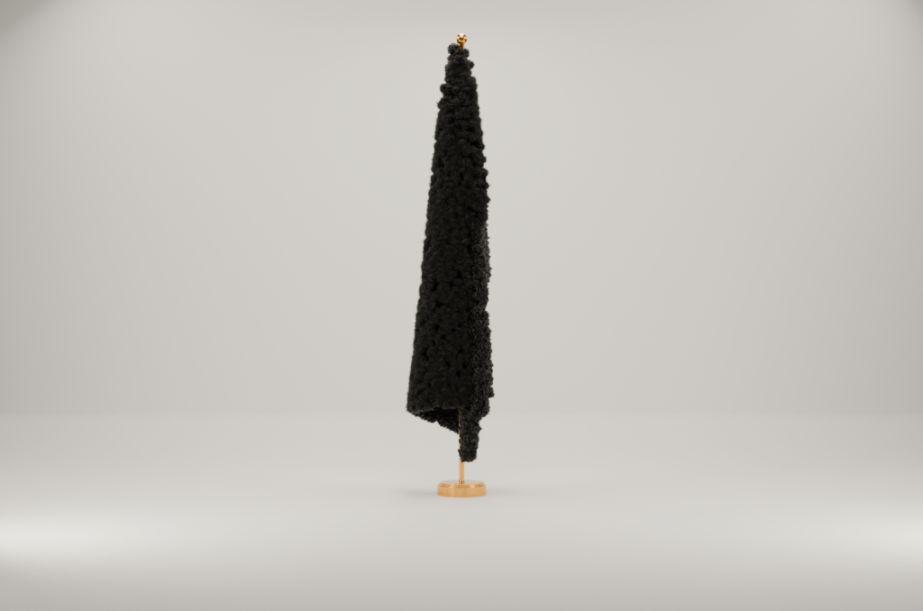 "Signs", sculpture by Andrés Felipe Castaño using human hair and metal to critique displacement and systemic exclusion in contemporary art.